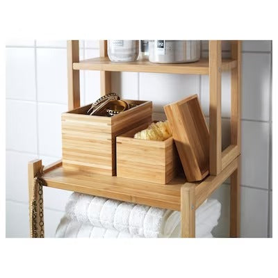 IKEA DRAGAN 4-piece bathroom set, bamboo | IKEA Bathroom boxes & baskets | IKEA Storage boxes & baskets | IKEA Small storage & organisers | Eachdaykart