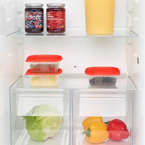 IKEA DRAKFISK Food container, transparent/red | Food containers | Storage & organisation | Eachdaykart
