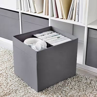 IKEA DRONA Box, dark grey | IKEA Paper & media boxes | IKEA Storage boxes & baskets | IKEA Small storage & organisers | Eachdaykart