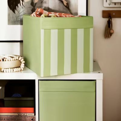 IKEA DRONA Box, patterned green/beige | IKEA Paper & media boxes | IKEA Storage boxes & baskets | IKEA Small storage & organisers | Eachdaykart