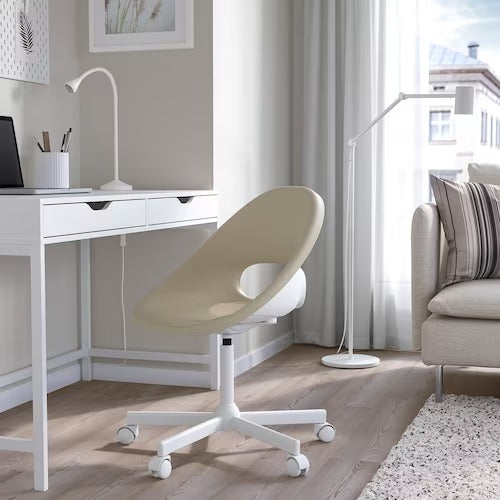 IKEA ELDBERGET / MALSKAR Swivel chair, beige/white | IKEA Desk chairs for home | IKEA Desk chairs | Eachdaykart