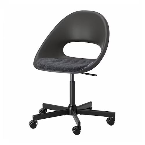 IKEA ELDBERGET / MALSKAR Swivel chair + pad, dark grey/black | IKEA Desk chairs for home | IKEA Desk chairs | Eachdaykart