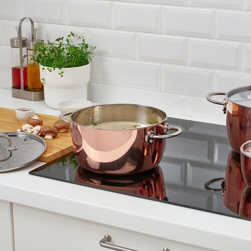IKEA FINMAT Pot with lid, copper/stainless steel | IKEA Pots & sauce pans | Eachdaykart