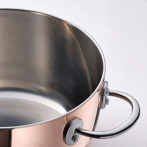 IKEA FINMAT Pot with lid, copper/stainless steel | IKEA Pots & sauce pans | Eachdaykart