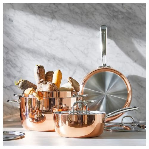 IKEA FINMAT Pot with lid, copper/stainless steel | IKEA Pots & sauce pans | Eachdaykart