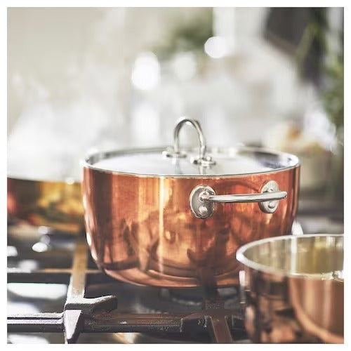 IKEA FINMAT Pot with lid, copper/stainless steel | IKEA Pots & sauce pans | Eachdaykart