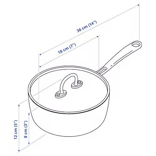 IKEA FINMAT Saucepan with lid, copper/stainless steel | IKEA Pots & sauce pans | Eachdaykart