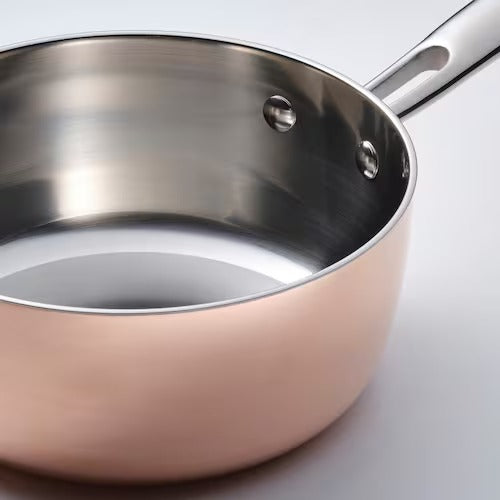IKEA FINMAT Saucepan with lid, copper/stainless steel | IKEA Pots & sauce pans | Eachdaykart