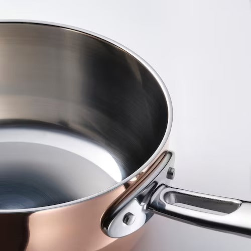 IKEA FINMAT Saucepan with lid, copper/stainless steel | IKEA Pots & sauce pans | Eachdaykart