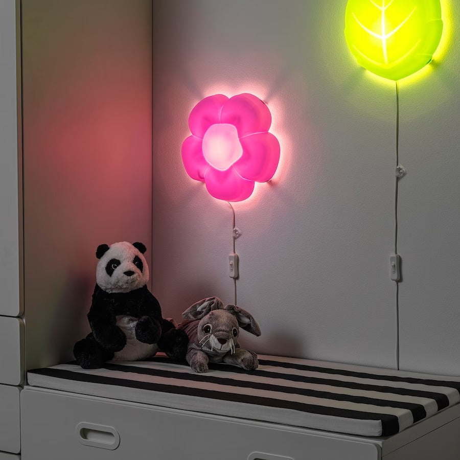 IKEA UPPLYST LED wall lamp, flower lilac | IKEA Children's lighting | Eachdaykart