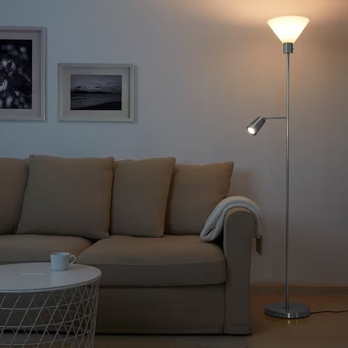 IKEA FLUGBO Floor uplighter/reading lamp, nickel-plated | IKEA Floor Lamps | Eachdaykart