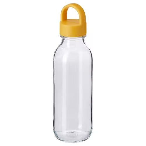 IKEA FORMSKON Water bottle, clear glass/yellow | Water bottle & travel mugs | Storage & organisation | Eachdaykart