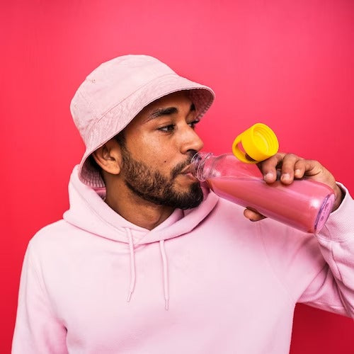 IKEA FORMSKON Water bottle, clear glass/yellow | Water bottle & travel mugs | Storage & organisation | Eachdaykart