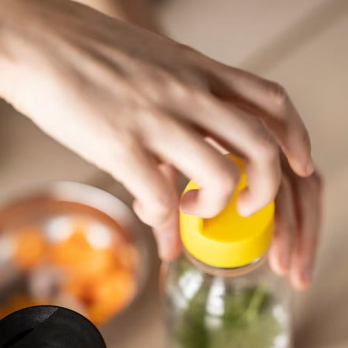 IKEA FORMSKON Water bottle, clear glass/yellow | Water bottle & travel mugs | Storage & organisation | Eachdaykart