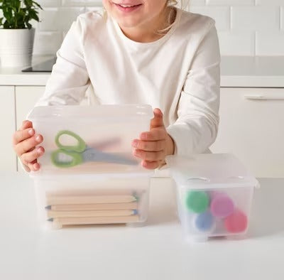 IKEA GLIS Box with lid, transparent, pack of 3 | IKEA Children's boxes & baskets | IKEA Storage boxes & baskets | IKEA Small storage & organisers | Eachdaykart