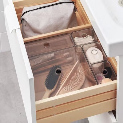 IKEA GODMORGON Box with lid, set of 5, smoked | IKEA Bathroom boxes & baskets | IKEA Storage boxes & baskets | IKEA Small storage & organisers | Eachdaykart