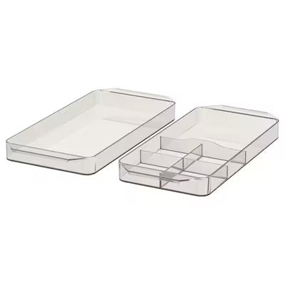 IKEA GODMORGON Storage unit, set of 2, smoked | IKEA Bathroom boxes & baskets | IKEA Storage boxes & baskets | IKEA Small storage & organisers | Eachdaykart