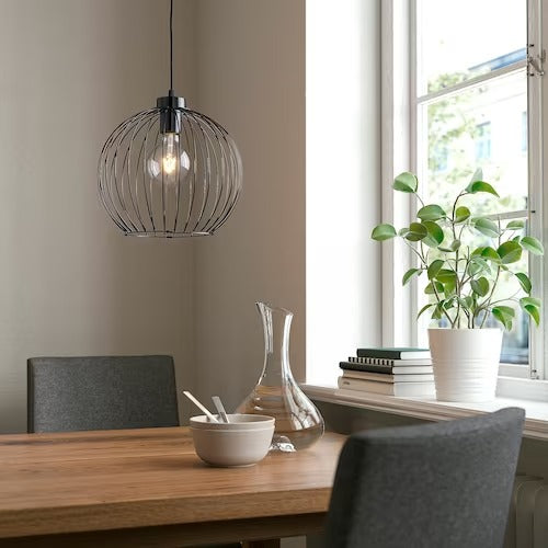 IKEA GRINDFALLET Pendant lamp, black, 30 cm (12 ") | IKEA ceiling lights | Eachdaykart