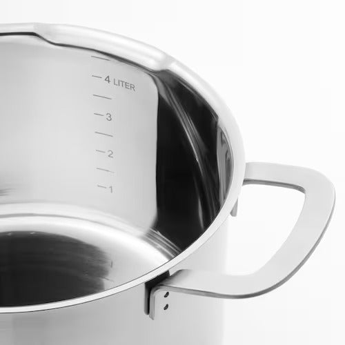IKEA HEMKOMST Pot with lid, stainless steel/glass | IKEA Pots & sauce pans | Eachdaykart
