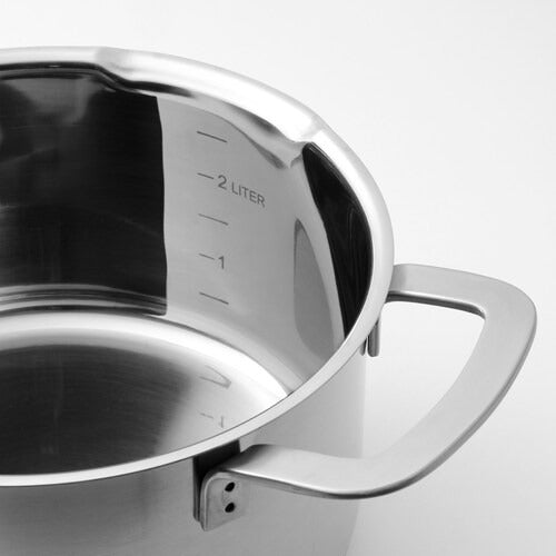 IKEA HEMKOMST Pot with lid, stainless steel/glass | IKEA Pots & sauce pans | Eachdaykart