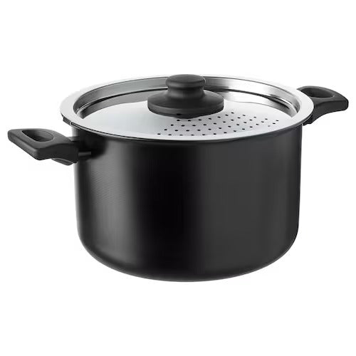 IKEA HEMLAGAD Pot with lid, black | IKEA Pots & sauce pans | Eachdaykart