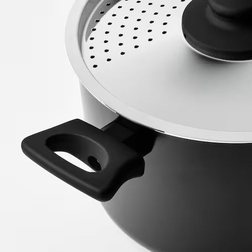 IKEA HEMLAGAD Topf mit Deckel, schwarz | IKEA Töpfe und Soßenpfannen | Everydaykart