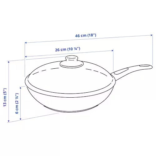 IKEA HEMLAGAD Schmorpfanne mit Deckel, schwarz | IKEA Schmorpfannen | IKEA Bratpfannen und Woks | Everydaykart