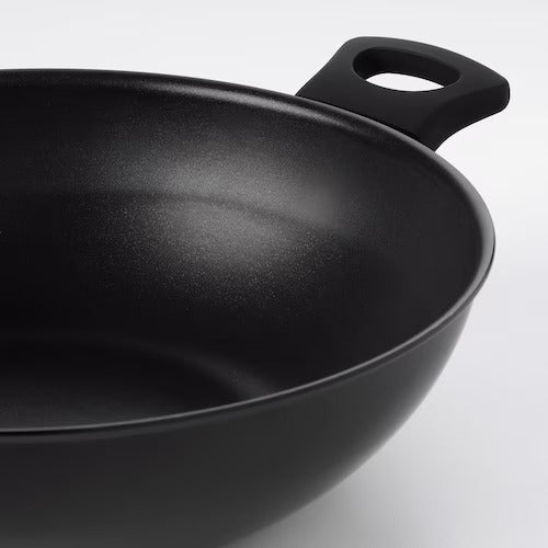 IKEA HEMLAGAD Wok with lid, black | IKEA Woks | IKEA Frying Pans & Woks | Eachdaykart