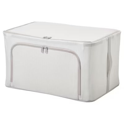 IKEA HEMMAFIXARE Storage case, fabric striped/white/grey | IKEA Clothes boxes | IKEA Storage boxes & baskets | IKEA Small storage & organisers | Eachdaykart