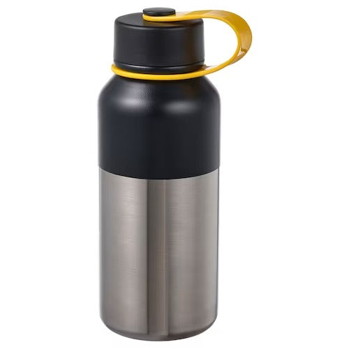 IKEA HETLEVRAD Insulated flask, stainless steel/black | Water bottle & travel mugs | Storage & organisation | Eachdaykart