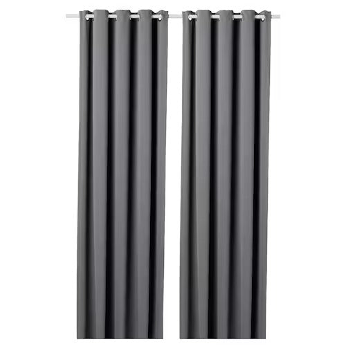 IKEA HILLEBORG Block-out curtains, 1 pair, grey | IKEA Block-out curtains | IKEA Curtains | Eachdaykart