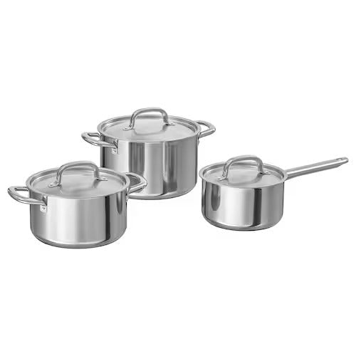 IKEA 365+ Cookware set of 6, stainless steel | IKEA Pots & sauce pans | Eachdaykart