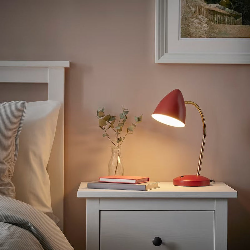 IKEA ISNALEN LED work lamp, RED/brass-colour | IKEA Children's lighting | Eachdaykart