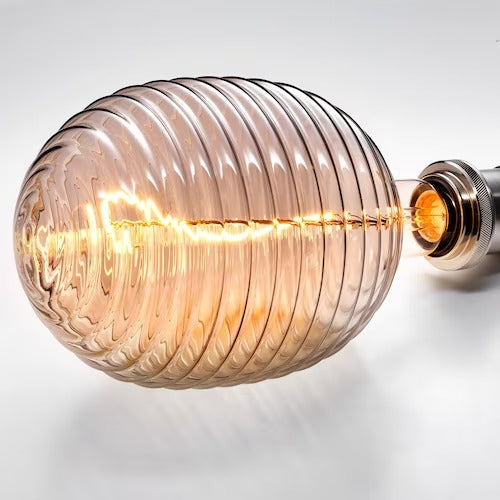 IKEA JÄLLBY / MOLNART Pendant lamp with light bulb, nickel-plated balloon-shaped with lined glass | IKEA ceiling lights | Eachdaykart