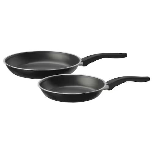 IKEA KAVALKAD Frying pan, set of 2, black | IKEA Frying Pans | IKEA Frying Pans & Woks | Eachdaykart