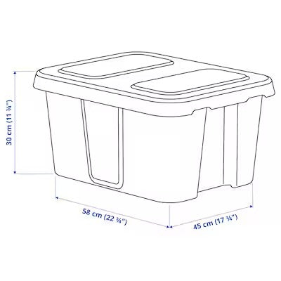 IKEA KLAMTARE Box with lid, in/outdoor, dark grey | IKEA Secondary storage boxes | IKEA Storage boxes & baskets | IKEA Small storage & organisers | Eachdaykart