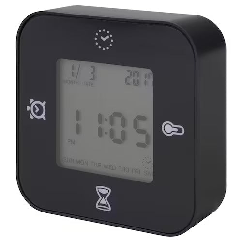 IKEA KLOCKIS Clock black | IKEA Alarm clocks | Eachdaykart