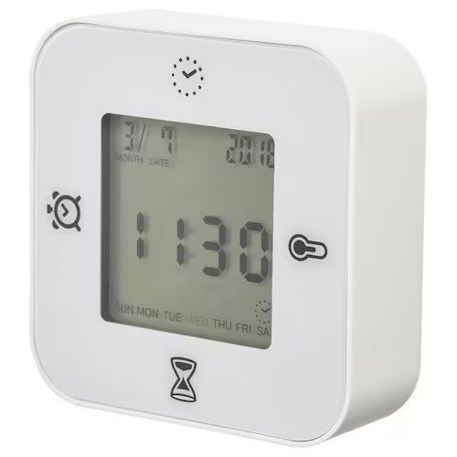 IKEA KLOCKIS Clock/thermometer/alarm/timer, white | IKEA Wall & table clocks | Eachdaykart