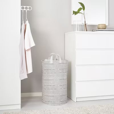 IKEA KLUNKA Laundry bag, white/black | IKEA Children's boxes & baskets | IKEA Storage boxes & baskets | IKEA Small storage & organisers | Eachdaykart