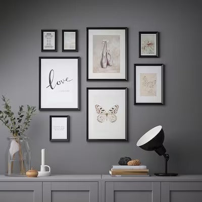 IKEA KNOPPANG Frame with poster, set of 8, little things | IKEA Collage photo frames | IKEA Frames & pictures | Eachdaykart