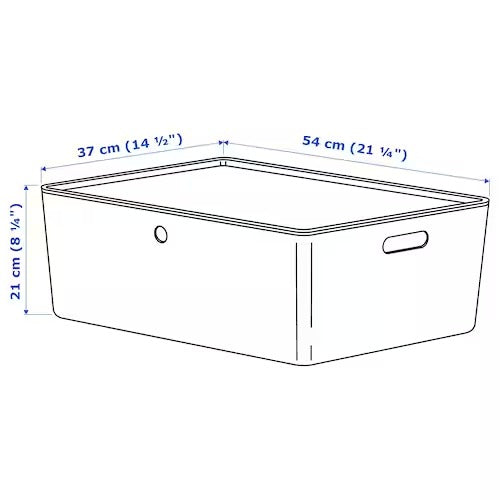 IKEA KUGGIS Box with lid, transparent black | IKEA Paper & media boxes | IKEA Storage boxes & baskets | IKEA Small storage & organisers | Eachdaykart