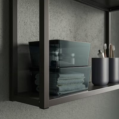 IKEA KUGGIS Box with lid, transparent black | IKEA Paper & media boxes | Eachdaykart