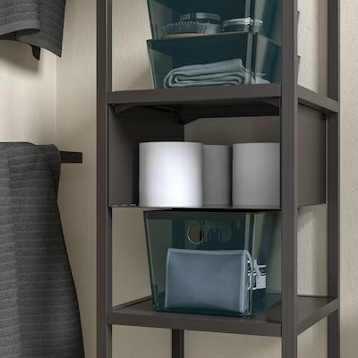 IKEA KUGGIS Box with lid, transparent black | IKEA Paper & media boxes | IKEA Storage boxes & baskets | IKEA Small storage & organisers | Eachdaykart