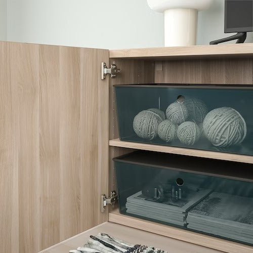 IKEA KUGGIS Box with lid, transparent black | IKEA Paper & media boxes | IKEA Storage boxes & baskets | IKEA Small storage & organisers | Eachdaykart