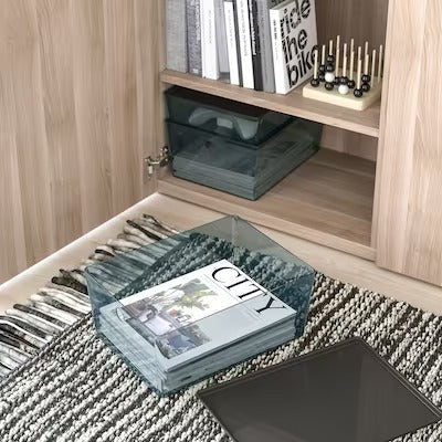 IKEA KUGGIS Box with lid, transparent black | IKEA Paper & media boxes | IKEA Storage boxes & baskets | IKEA Small storage & organisers | Eachdaykart