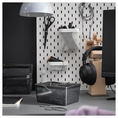 IKEA KUGGIS Box with lid, transparent black | IKEA Paper & media boxes | Eachdaykart