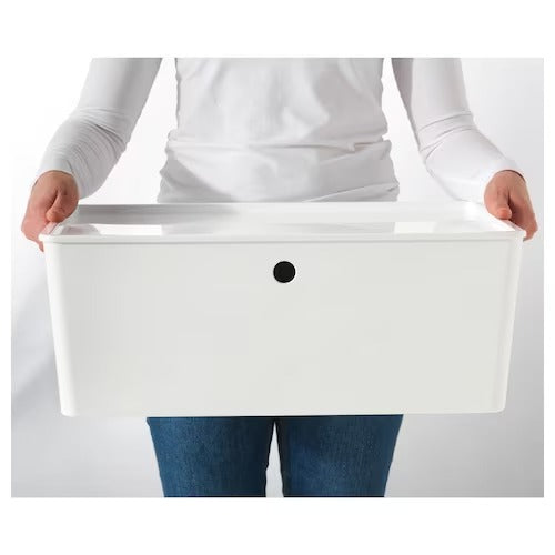 IKEA KUGGIS Box with lid, white | IKEA Paper & media boxes | IKEA Storage boxes & baskets | IKEA Small storage & organisers | Eachdaykart