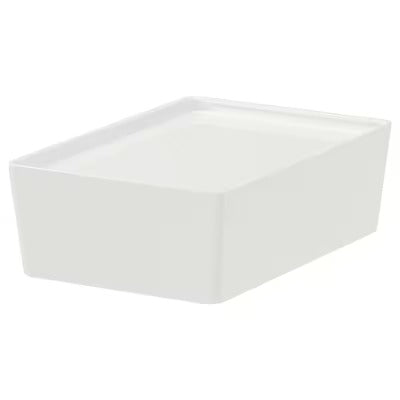 IKEA KUGGIS Box with lid, white | IKEA Paper & media boxes | IKEA Storage boxes & baskets | IKEA Small storage & organisers | Eachdaykart