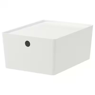 IKEA KUGGIS Box with lid, white | IKEA Paper & media boxes | IKEA Storage boxes & baskets | IKEA Small storage & organisers | Eachdaykart