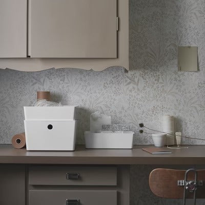 IKEA KUGGIS Box with lid, white | IKEA Paper & media boxes | IKEA Storage boxes & baskets | IKEA Small storage & organisers | Eachdaykart